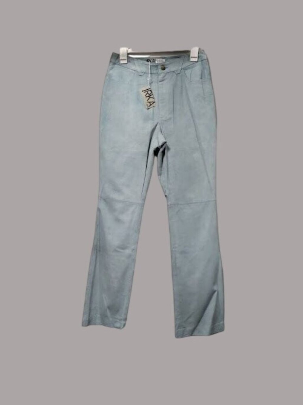 IRKA Suede Pants SZ 6 High Waist Zip Fly Wide Leg Washed Jeans Slim Fit - Picture 2 of 16